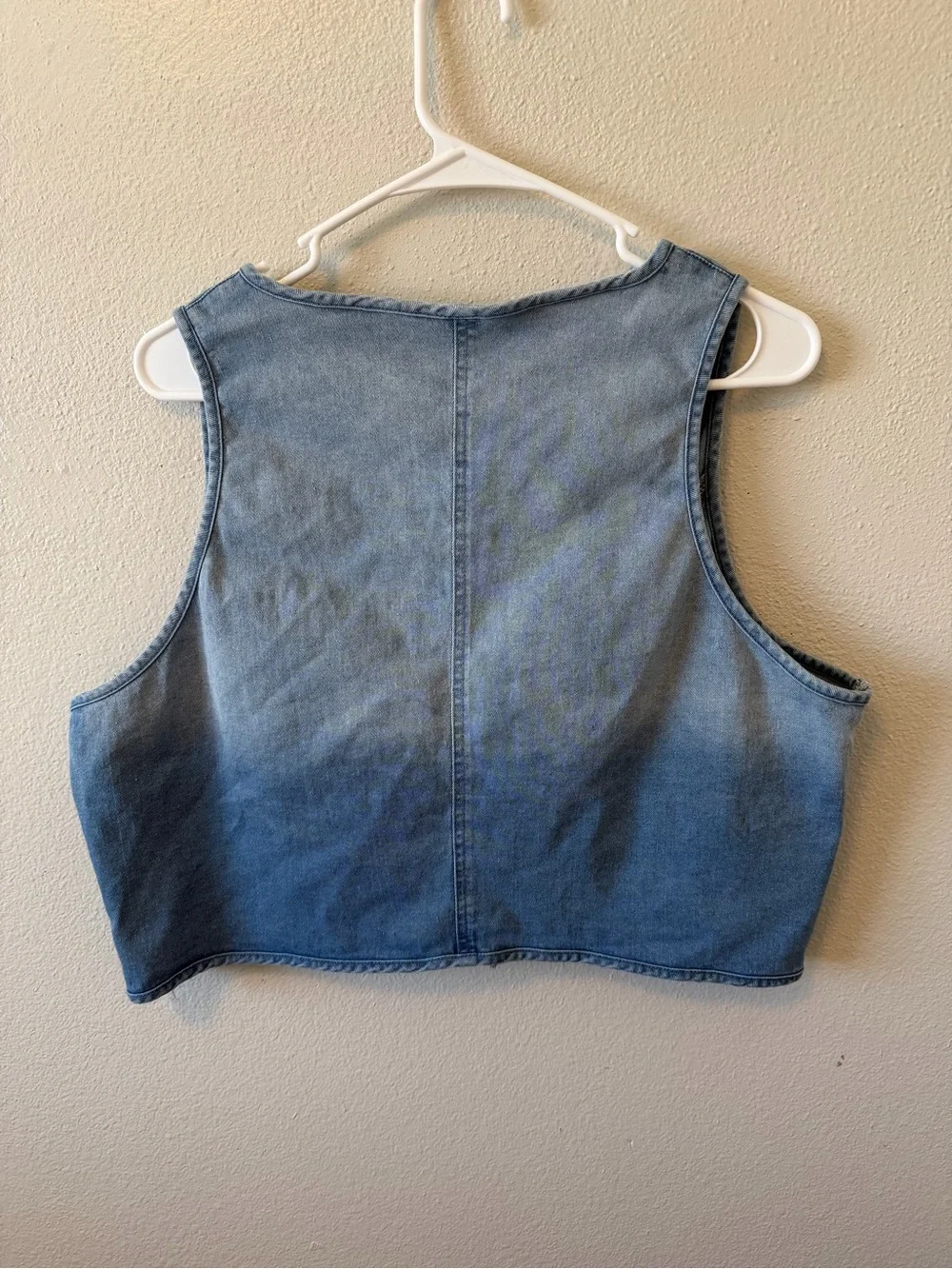 Denim Tie Front Cropped Vest Light Wash Layering Plus Size Bow Coquette Festival
